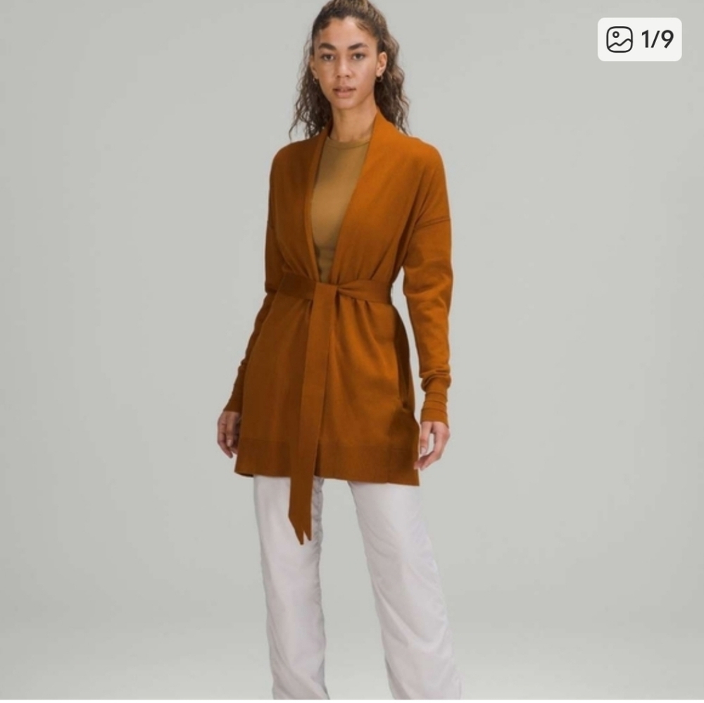 Lululemon Cotton Cashmere Knit Wrap 2 Butternut Brown